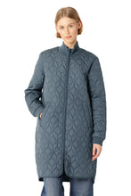 Load image into Gallery viewer, Art06 Ombre Blue Diamond Quilted Knee Length Jacket