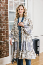 Load image into Gallery viewer, Tiered Petal Printed Ying Cardigan With Denim Trim
