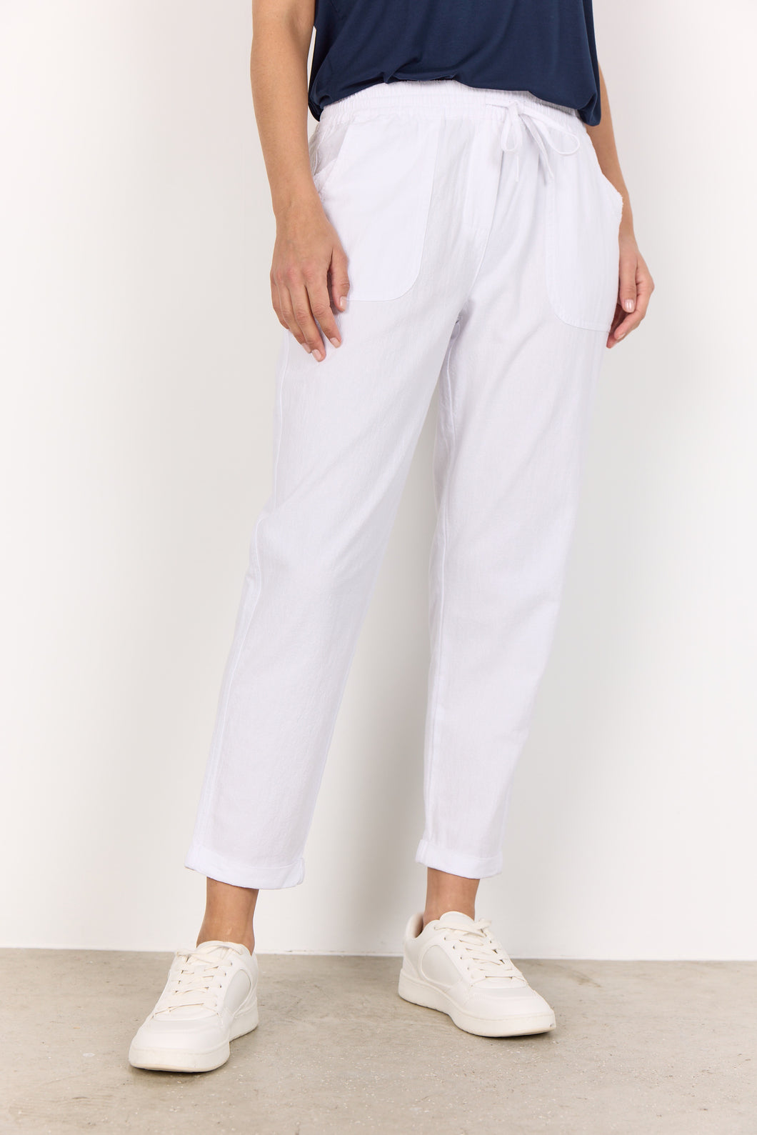 White Cissie 10C Cotton Pant