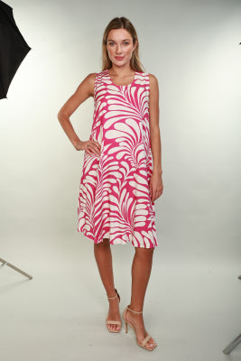 Leaf Printed Swing Dress