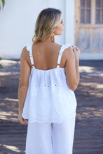 Load image into Gallery viewer, Safa White Eyelet Tank
