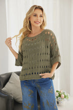 Load image into Gallery viewer, Talula Oval Crochet Top in Military Green
