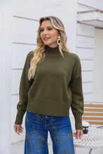 Load image into Gallery viewer, Olive Textured Mockneck Sweater
