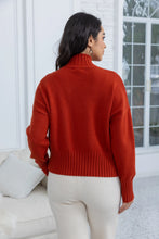 Load image into Gallery viewer, Rust Textured Mockneck Sweater
