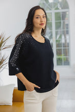 Load image into Gallery viewer, Black Delilah's Diamond Sleeve Sweater
