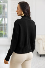Load image into Gallery viewer, Black Textured Mockneck Sweater
