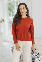 Load image into Gallery viewer, Rust Allegra Stitched-Seam Sweater
