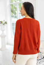 Load image into Gallery viewer, Rust Allegra Stitched-Seam Sweater
