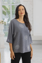 Load image into Gallery viewer, Grey Delilah's Diamond Rose Sweater
