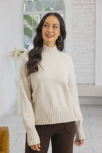 Load image into Gallery viewer, Beige Textured Mockneck Sweater
