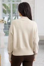 Load image into Gallery viewer, Beige Textured Mockneck Sweater
