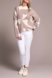 H.Sandstone Mock Neck Sweater With Pocket