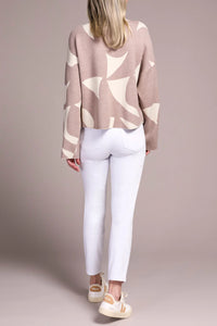 H.Sandstone Mock Neck Sweater With Pocket