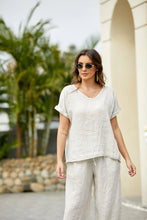 Load image into Gallery viewer, Breezy V-Neck Linen Tee
