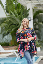 Load image into Gallery viewer, Ava Navy Printed Floral Blouse
