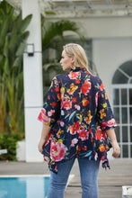 Load image into Gallery viewer, Ava Navy Printed Floral Blouse
