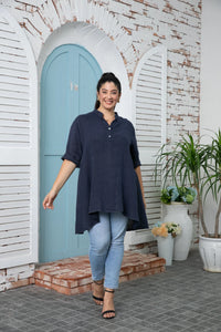 Easy Breezy High Low Linen Tunic