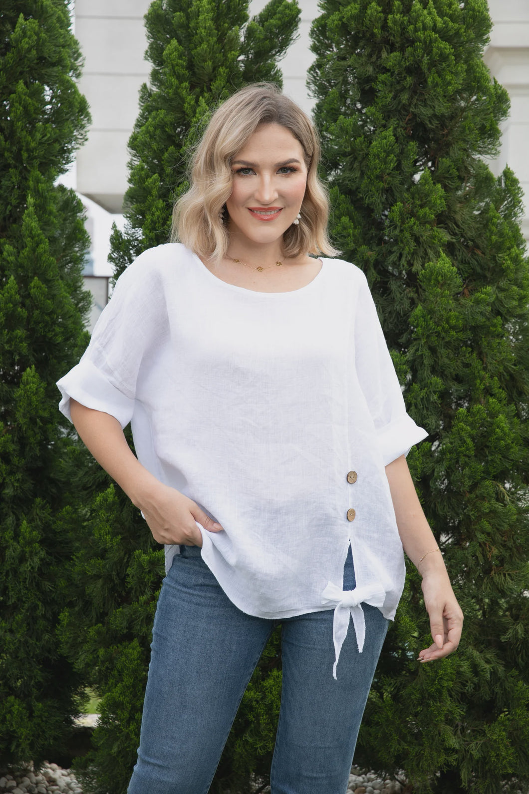 Lena's Linen Elegance Top