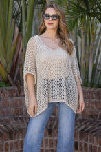 Load image into Gallery viewer, Paloma's Crochet Knit Tunic in Beige
