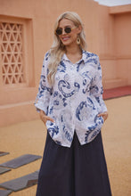 Load image into Gallery viewer, Paisley Printed Button Down in White
