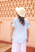 Load image into Gallery viewer, Powder Blue Petal Printed Cold Wash Top
