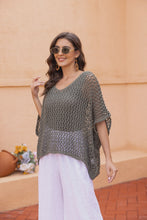 Load image into Gallery viewer, Paloma's Crochet Knit Tunic in Military Green
