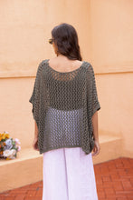 Load image into Gallery viewer, Paloma's Crochet Knit Tunic in Military Green
