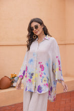 Load image into Gallery viewer, Serafina’s Watercolour Floral Button Down Blouse in Pink
