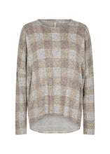 Load image into Gallery viewer, SC- Biara Sand Melange Long Sleeve Plaid Soft Tunic
