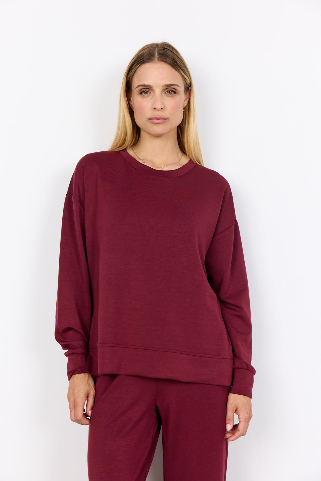 Banu 164 Dark Red Crew Neck Sweater