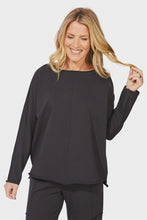 Load image into Gallery viewer, Black Relaxed Roll Neck Top
