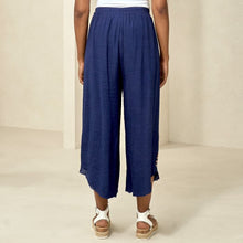 Load image into Gallery viewer, Navy Double Layered Faux Linen Pant
