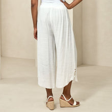 Load image into Gallery viewer, White Double Layered Faux Linen Pant
