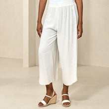 Load image into Gallery viewer, White Double Layered Faux Linen Pant
