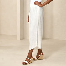 Load image into Gallery viewer, White Double Layered Faux Linen Pant
