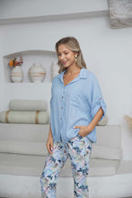 Load image into Gallery viewer, Laurenza&#39;s Roll Sleeve Linen Top W Front Tie
