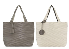 Load image into Gallery viewer, Reversible Woven Tote in Falcon/ Egg White
