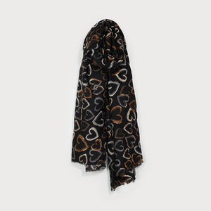 Light Weight Metallic Abstract Scarf