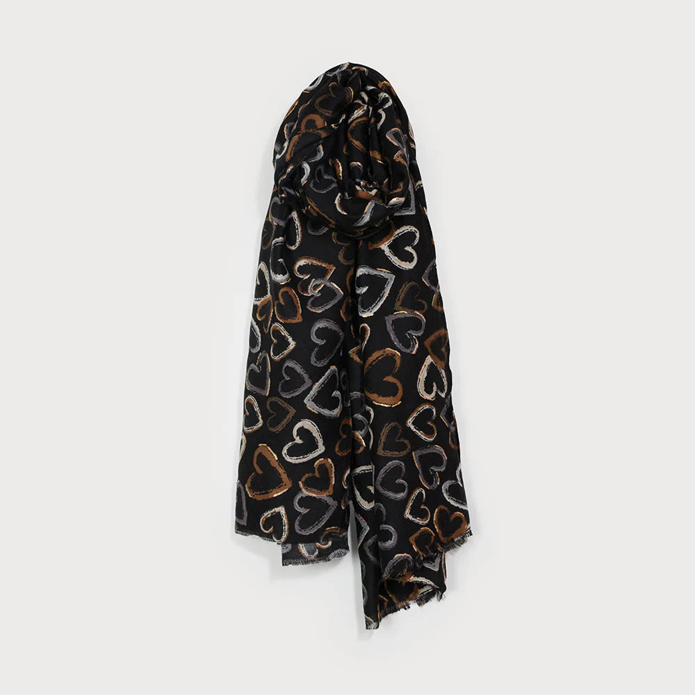 Light Weight Metallic Abstract Scarf