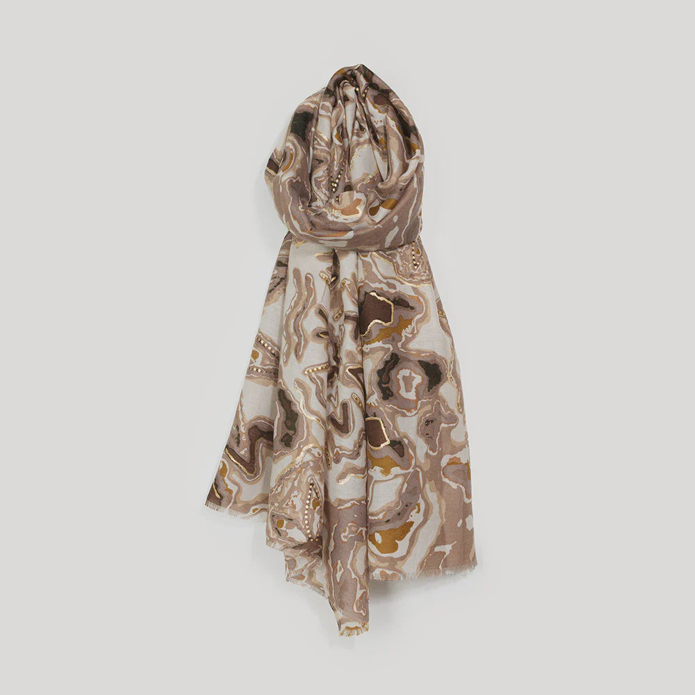 Light Weight Metallic Abstract Scarf