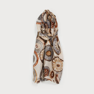 Light Weight Metallic Abstract Scarf