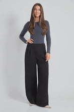 Load image into Gallery viewer, Light Ponte Wide-Leg Pleated Pant

