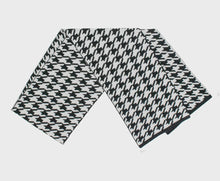 Load image into Gallery viewer, Knit Black &amp; White Houndstooth Scarf
