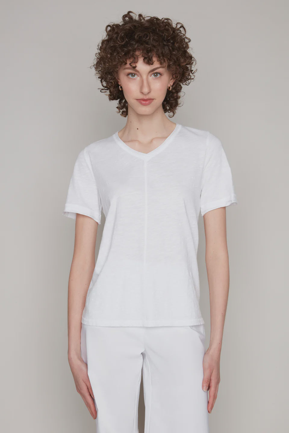 White Cotton Slub T-Shirt