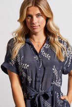 Load image into Gallery viewer, Jet Blue Embroidered Button Up Dress

