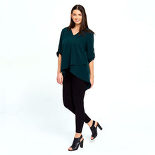 Load image into Gallery viewer, Layered Effect Asymmetric Top in Hunter Green
