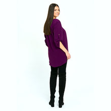 Load image into Gallery viewer, Layered Effect Asymmetric Top in Plum
