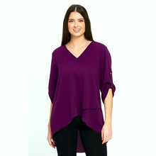 Load image into Gallery viewer, Layered Effect Asymmetric Top in Plum
