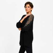 Load image into Gallery viewer, Black Sweater With Embellished Sleeve
