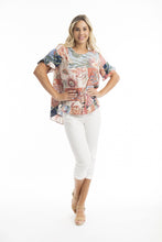 Load image into Gallery viewer, OT- Printed Frill High Low Blouse
